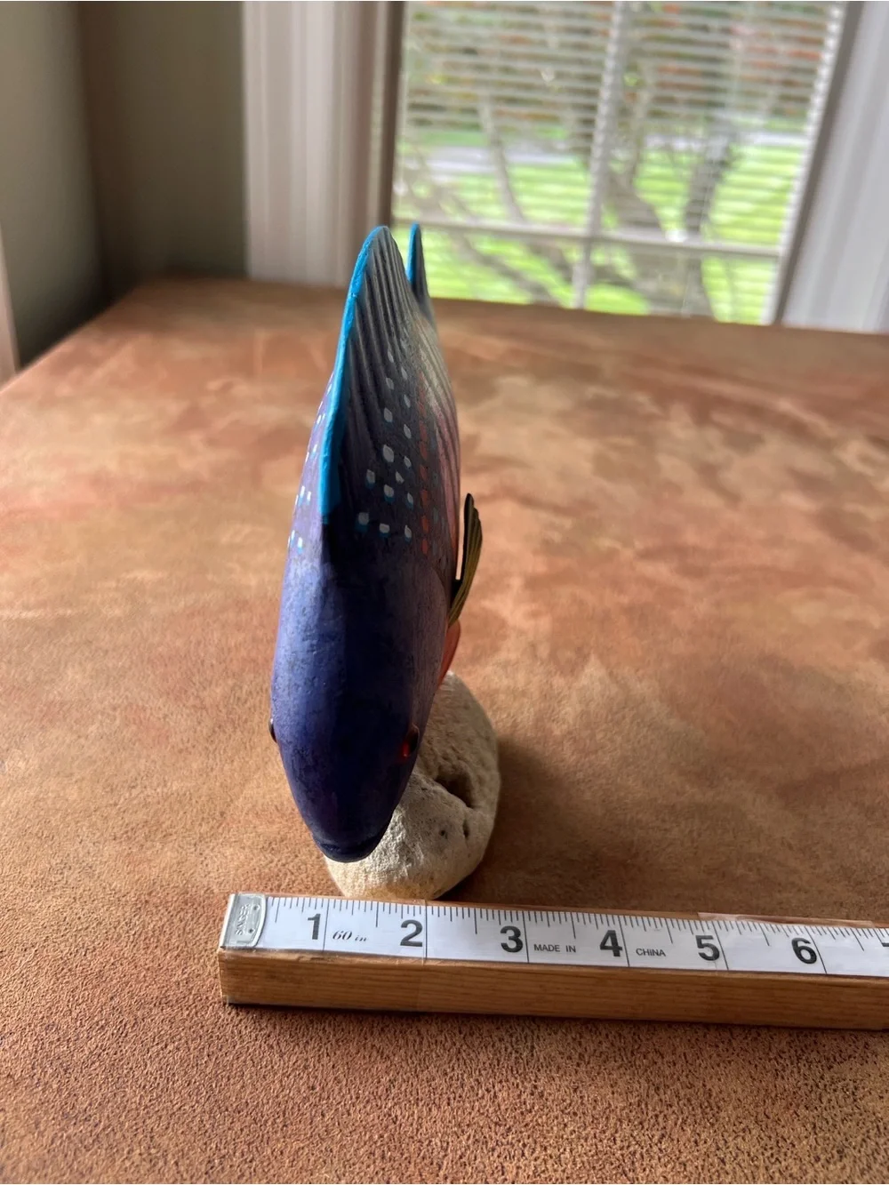 Hand-Painted Purple and Orange Tropical Fish Accent